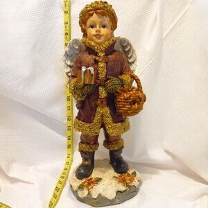 Angel Boy Figurine Vintage 14 Inches Tall, Resin